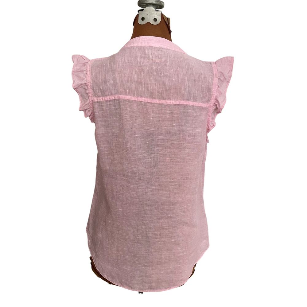 Lilly Pulitzer Sz S Briette Linen Button Down Shirt Pink Classic Vacation Resort - Picture 4 of 12